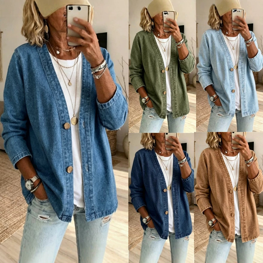 Women'S Fashion Denim Jacket - Damen Frühling Herbst Denim-Strickjacken Jacken Damen