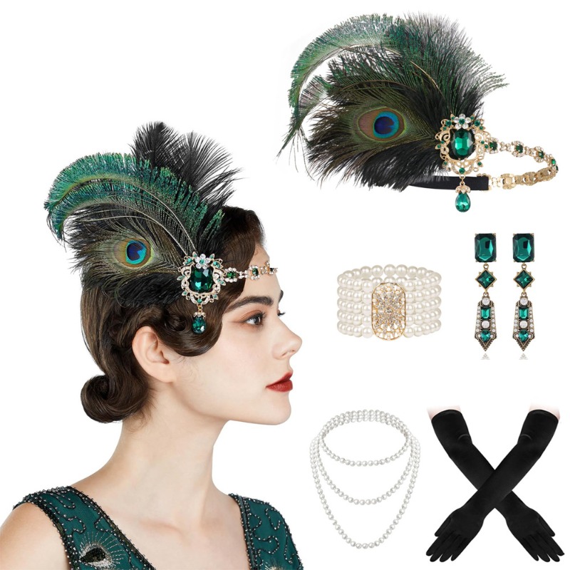 Women'S Fashion Roaring 20S - Flapper-Zubehör-Set, 1920er-Jahre, Great Gatsby-Kostüm, Outfit für