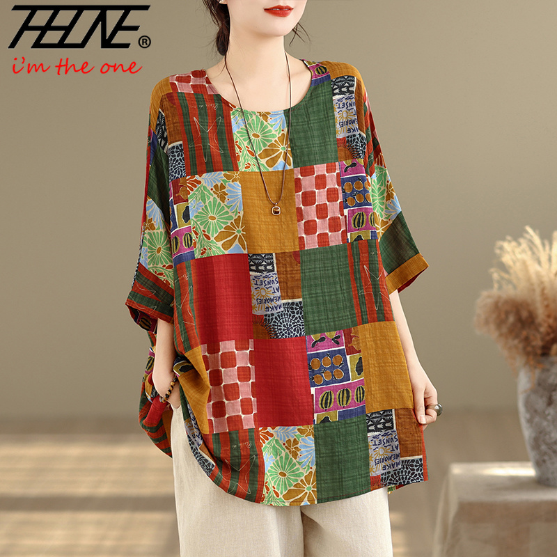 Women'S Fashion Jersey - THHONE Damenblusen mit Print, locker geschnitten,