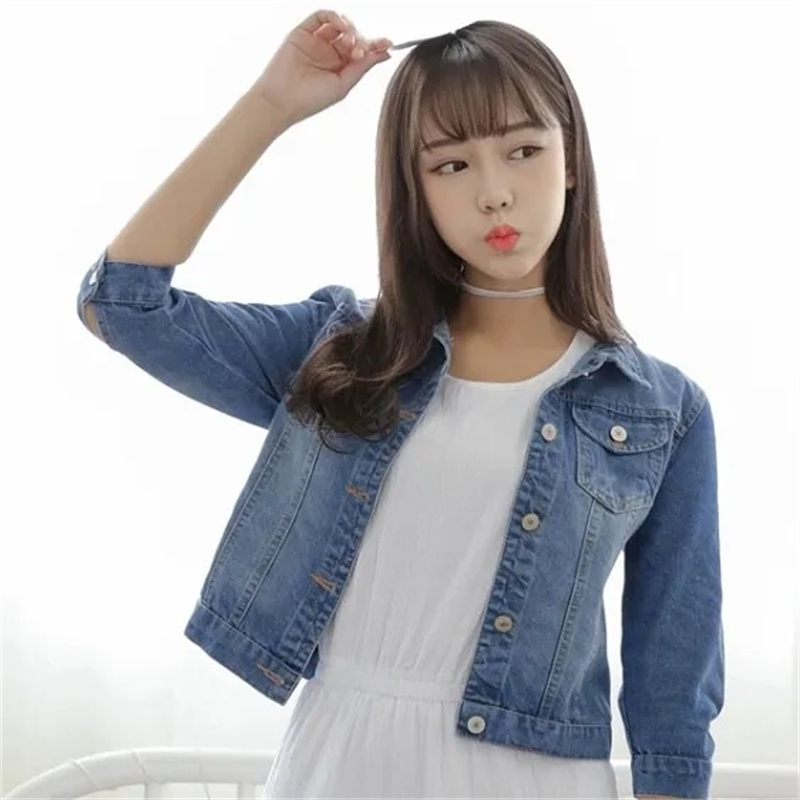 Women'S Fashion Denim Jacket - Denim Jacke Frauen Halbe Hülse Jean