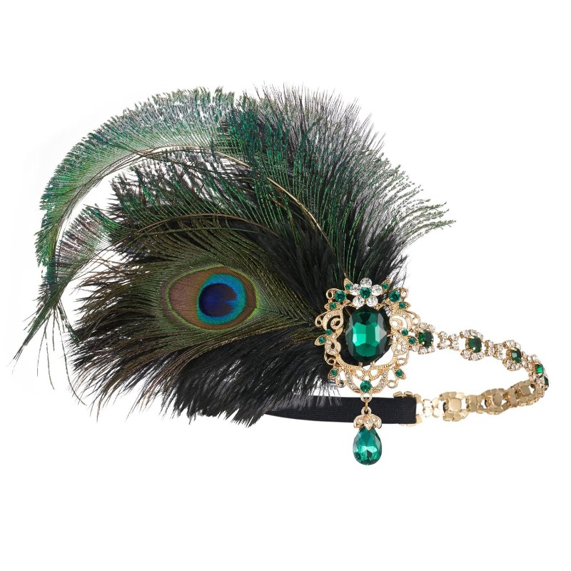 Women'S Fashion Roaring 20S - 1920er Jahre Flapper Pfauenfeder-Stirnband Brüllen 20er