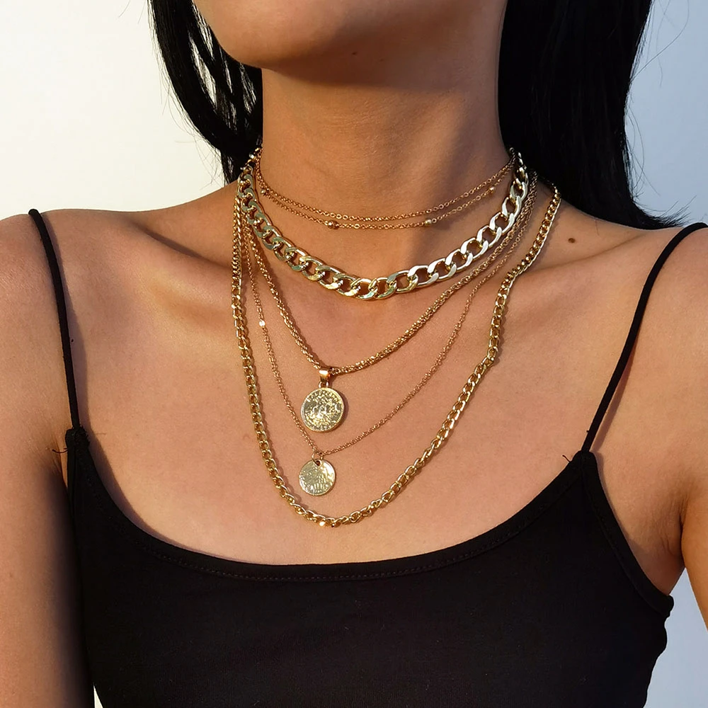 Women'S Fashion Show 2022 - 2022 Kragen Punk dicke Kette Gold