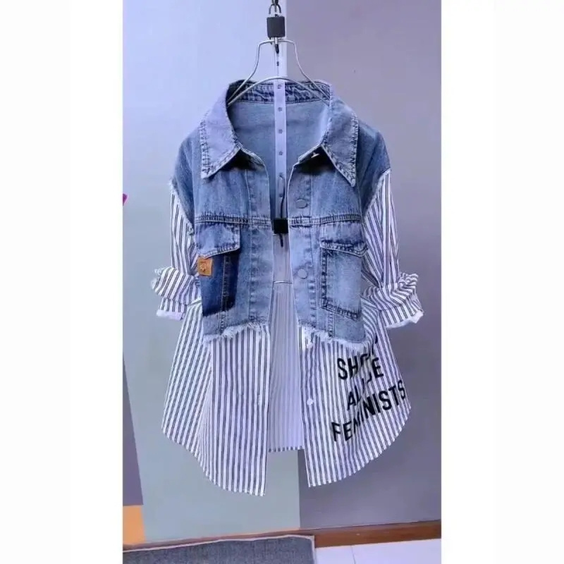 Women'S Fashion Denim Jacket - Designer-Jacken für Damen mit Ziernähten, Stilvoller
