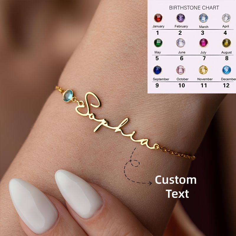 Xl Women'S Fashion - Personalisiertes Modisches Namensarmband aus Edelstahl mit