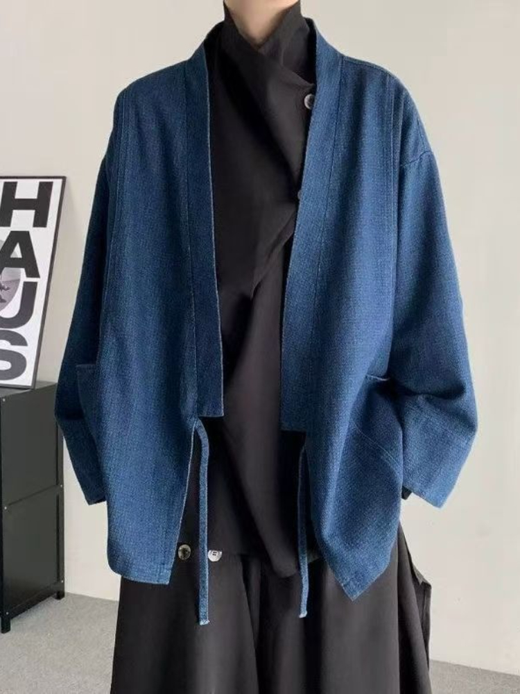 Women'S Fashion Denim Jacket - Vintage japanischen Stil Denim Mantel Männer