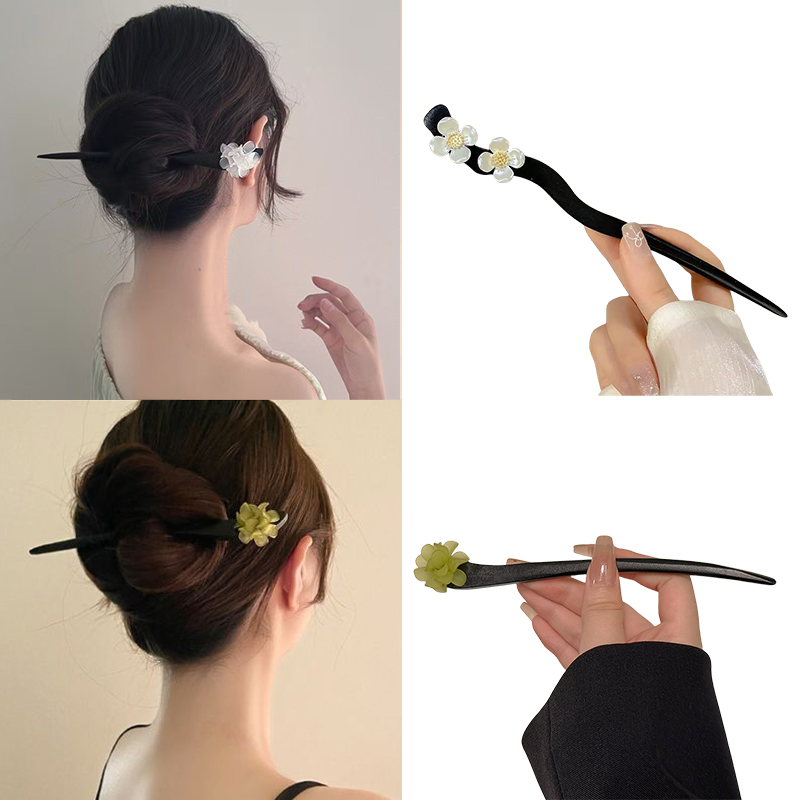 Women Fashion Hair Style - Vintage Chinesischen Stil Holz Blume Haar