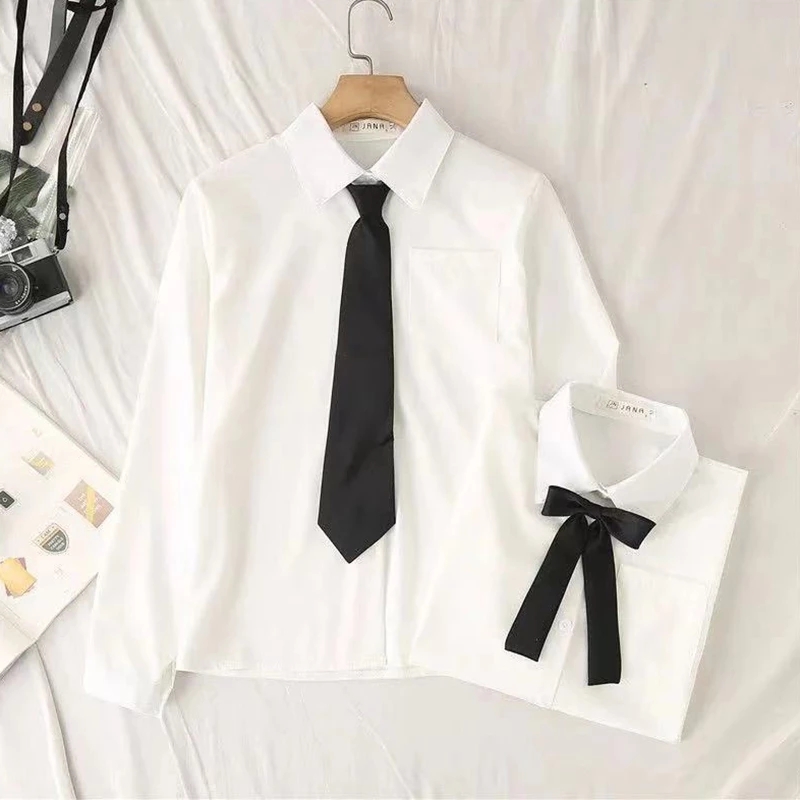 Women Fashion Japan - Weiße Frauen Schul hemden Mode jk