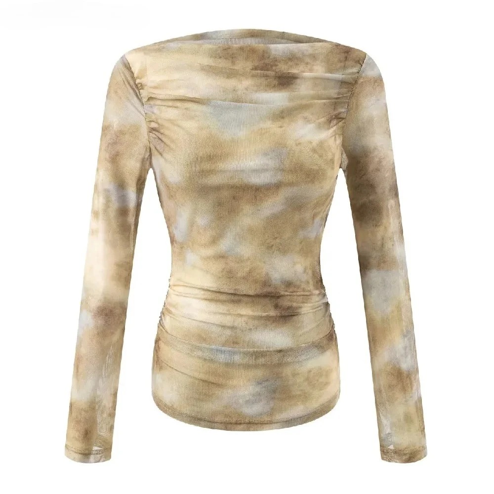 Women'S Fashion For 2025 - 2025 Sexy Tie-Dye-Print T-Shirt mit gerafften