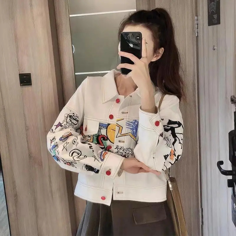 Women'S Fashion Denim Jacket - Koreanische Weibliche Mode Freizeit Cowboy Tops