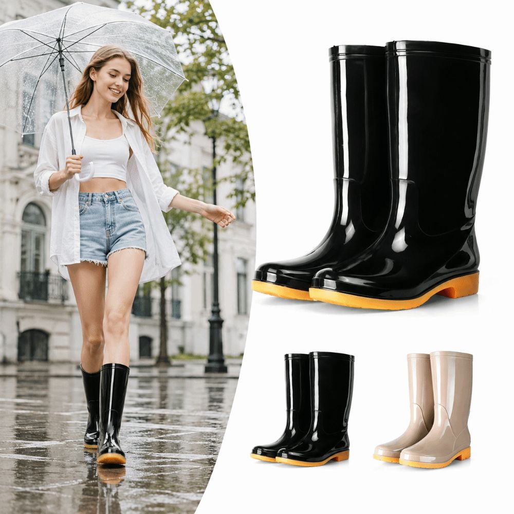 Women'S Fashion Rain Boots - Rutschfeste Damen-Regenstiefel, hohe, wasserdichte Gartenschuhe, strapazierfähige,