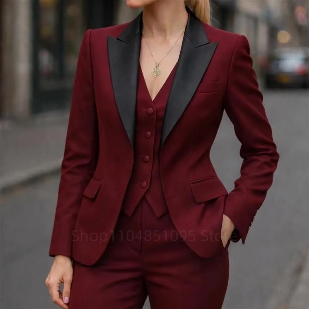 Women'S Fashion Jersey - Modische Damenanzüge Blazer Hochwertiges 3-Teiliges Set