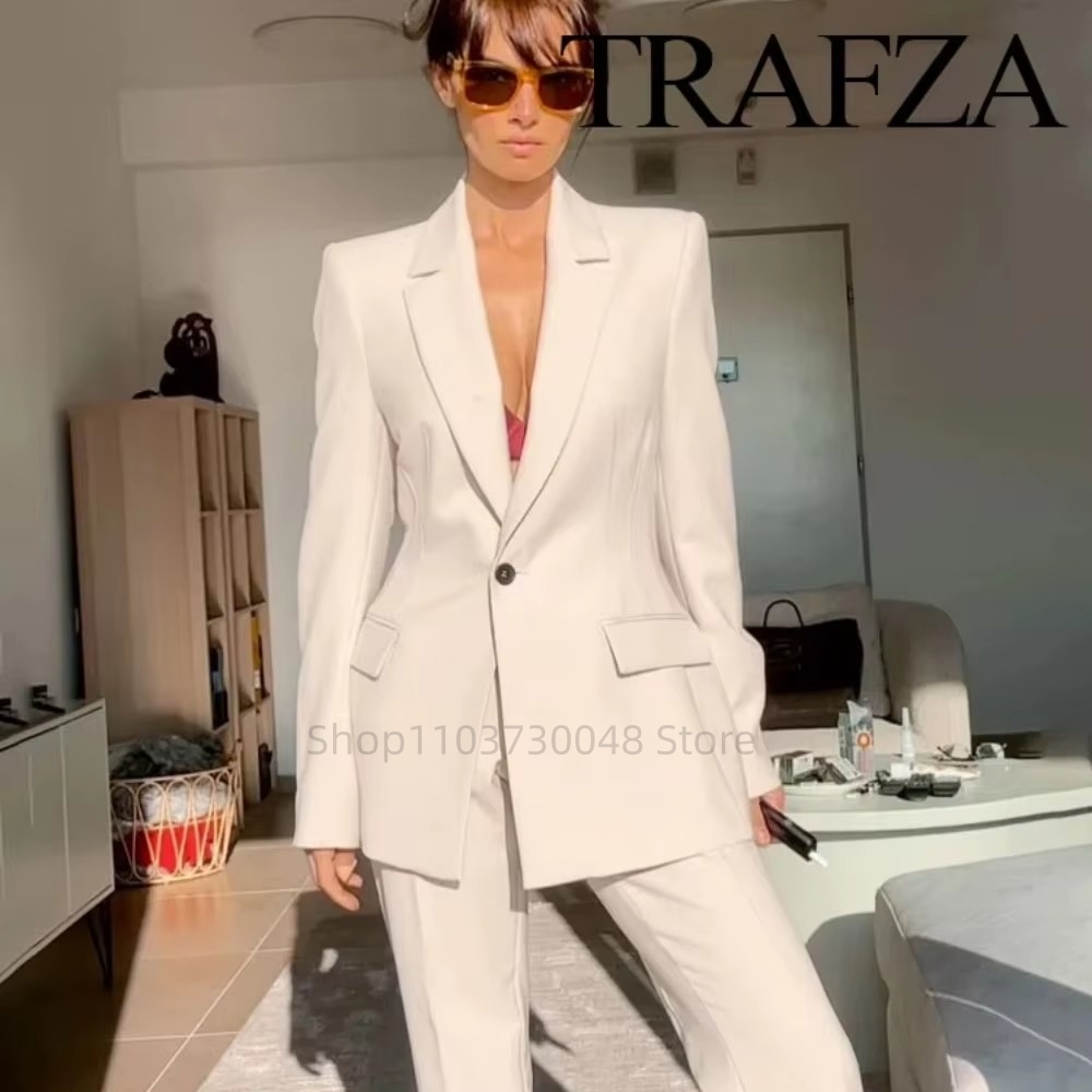 Women'S Fashion Jersey - Modischer Büro-Damenanzug Blazer und Hose Formeller