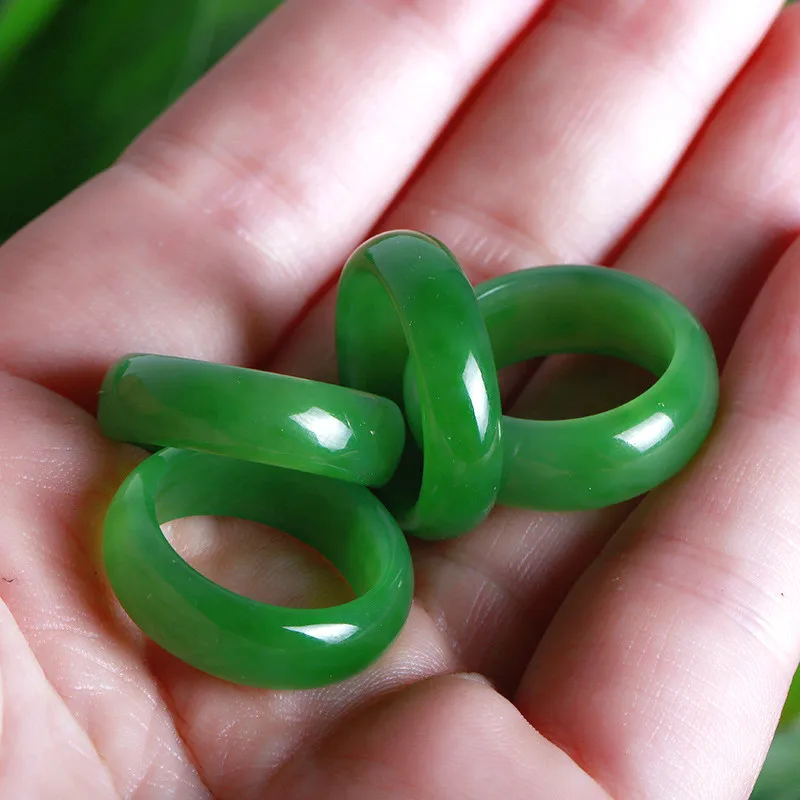 Women Fashion Jewellery - Natürliche Grün Hetian Jade Ring Chinesischen