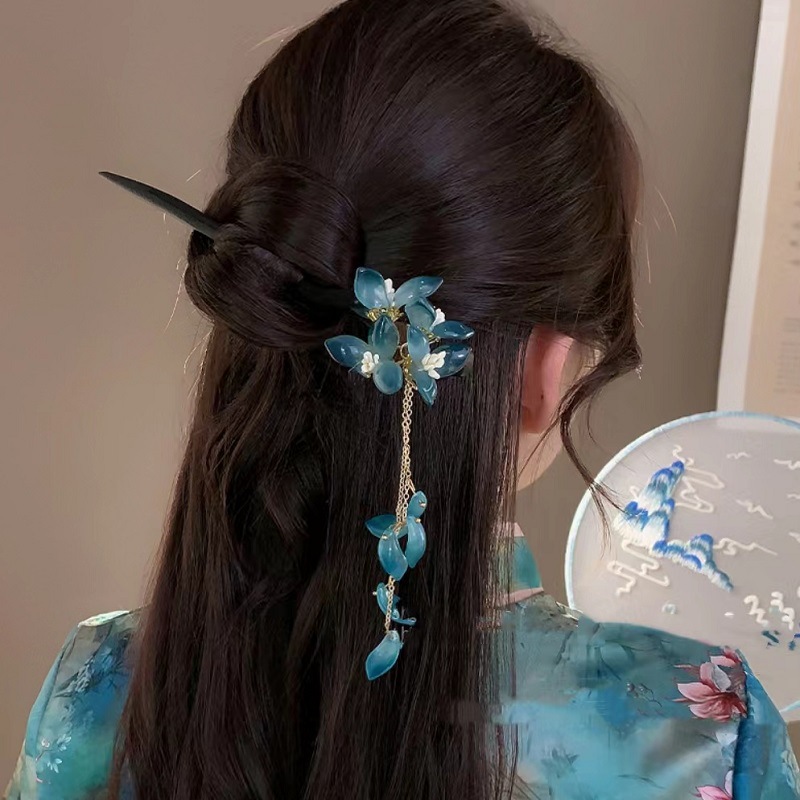 Neue Chinesische Stil Blau Gla – Women Fashion Hair Style Bewertung und Preis