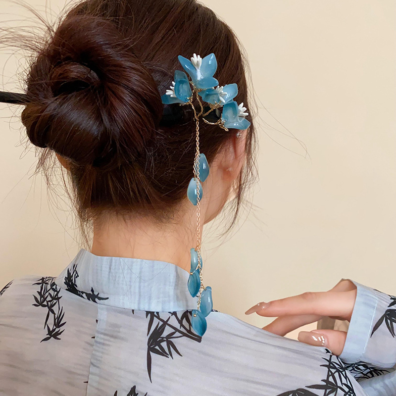 Neue Chinesische Stil Blau Gla – Women Fashion Hair Style Bewertung und Preis