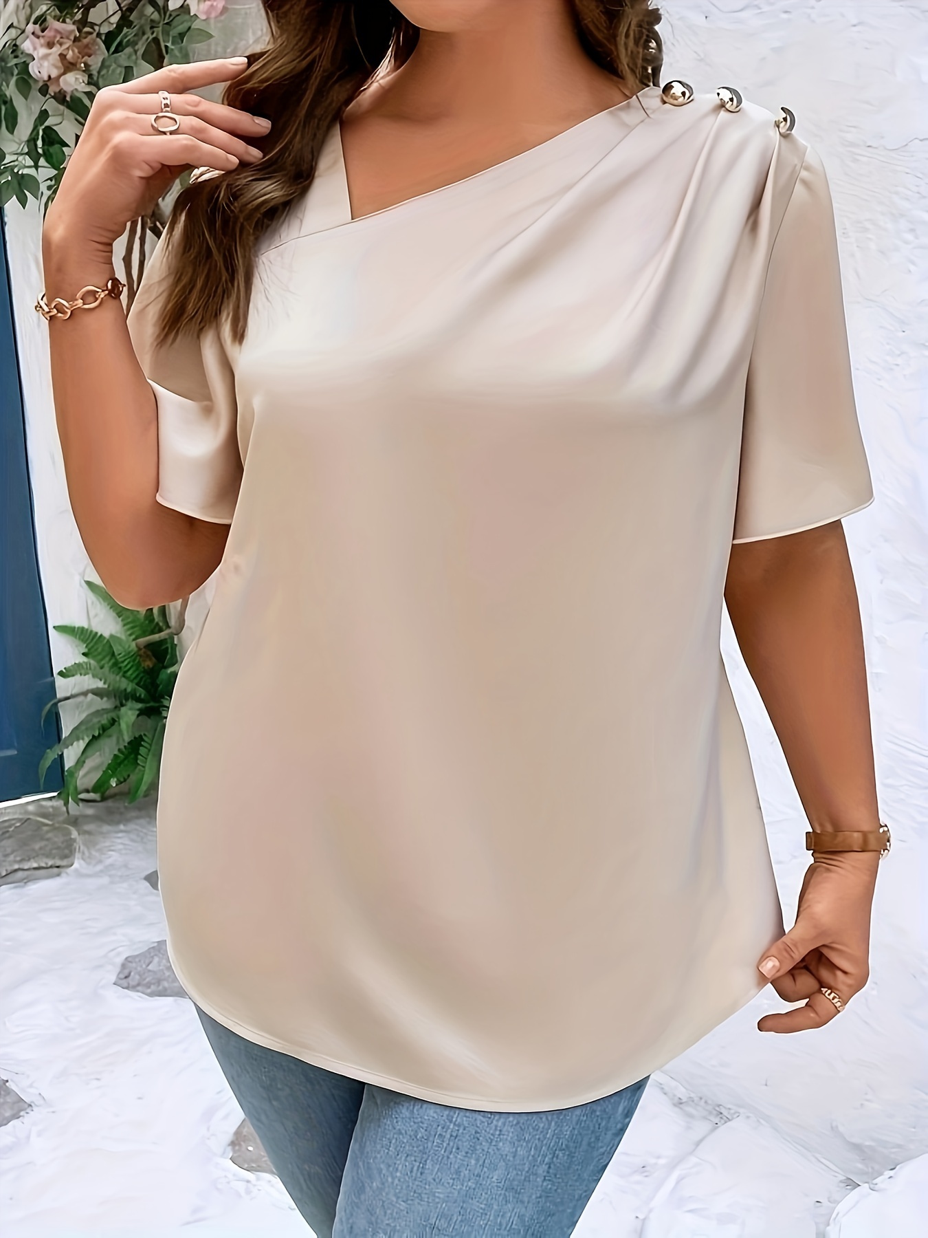 Plus SizeTemperament Bluse Läs – Women'S Fashion Jersey Bewertung und Preis