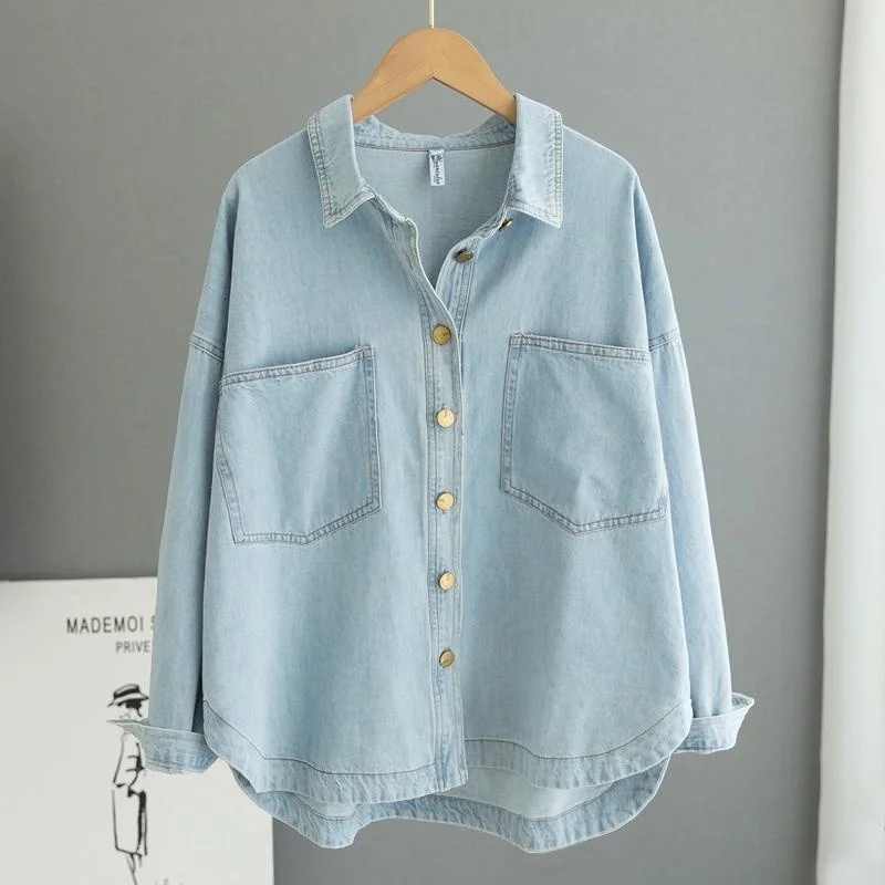Damen hemd Frühling Herbst kor – Women'S Fashion Denim Jacket Bewertung und Preis
